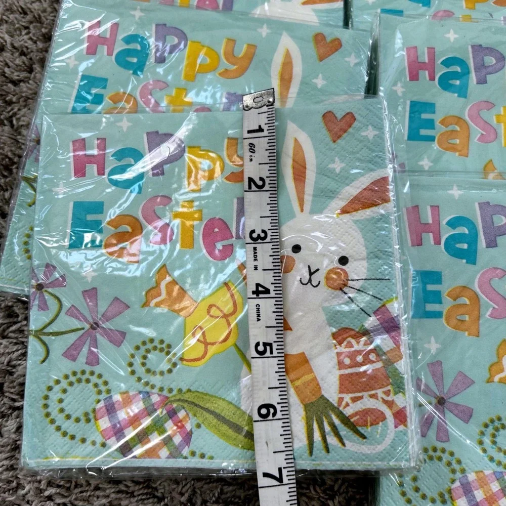 Old‎ East Main Co Happy Easter Napkins 6 Packs 96 Count Pastel Bunnies 21632 NEW